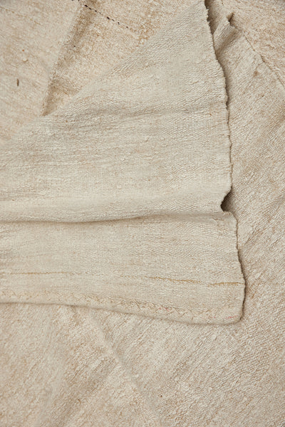 Large Natural Hemp Carpet with Brown Stripes  (5' x 13')