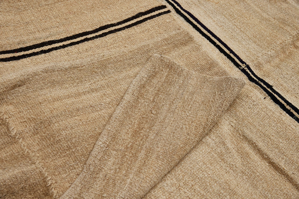 Large Hemp Carpet with Stripes & Symbols (6' x 12' 5'')