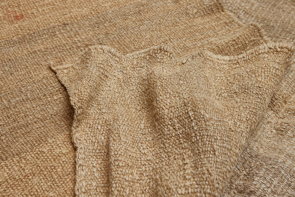 Large Broadly Woven Variegated Stripe Hemp Carpet with Random Stripe in Orange................. (6' 8'' x 12' 8'')