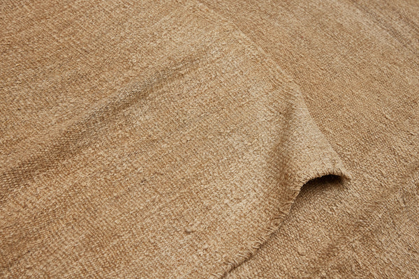 Oatmeal Hemp Carpet with Teal and Chocolate (5' 8" x 9' 1")