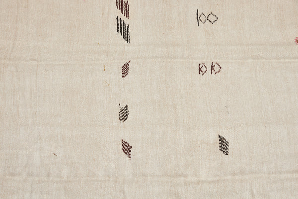 Medium Hemp Carpet with Symbols (5' 10' 'x 11' 2'')