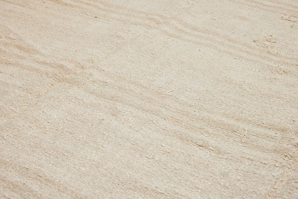 Large Pale Hemp Carpet with Triple Beige Stripes  (6' x 13' 6")