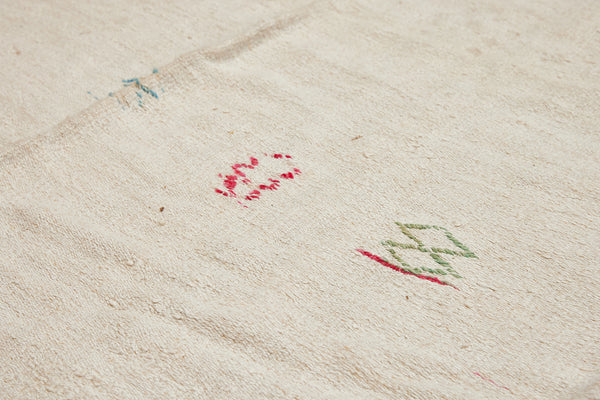 Natural Hemp Carpet-Black & Colored Symbols (5'11''x11'1'')