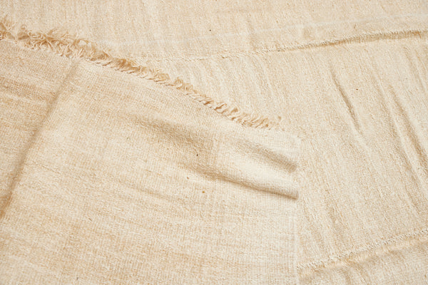 Large Cream-Colored Hemp Carpet from Northern Iran (6' 4" x 17')