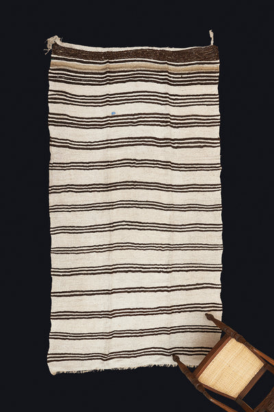 Medium Hemp and Goat Hair Striped Carpet (5' 2'' x 10' 4'')