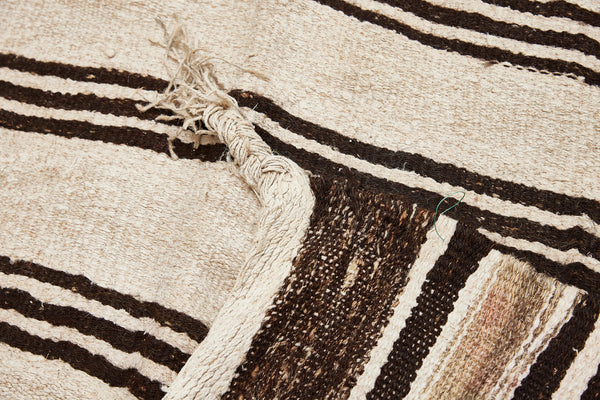 Medium Hemp and Goat Hair Striped Carpet (5' 2'' x 10' 4'')