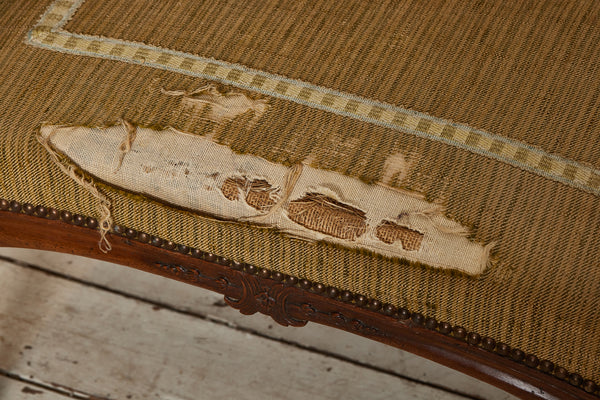 Mid 18th Century Italian Walnut Fauteuil Armchair with Delicate Carving from Genoa