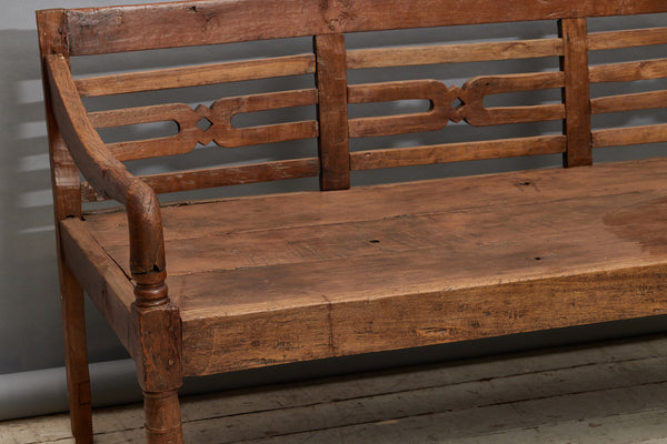 Deep Seated Teak Dutch Colonial Javanese Bench