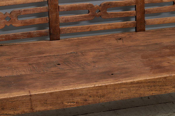 Deep Seated Teak Dutch Colonial Javanese Bench