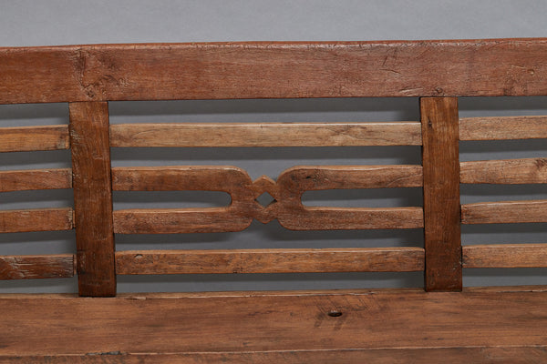 Deep Seated Teak Dutch Colonial Javanese Bench