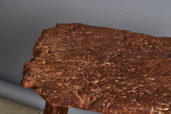 Tall Teak Stool with A Rectangular Buried Teak Top