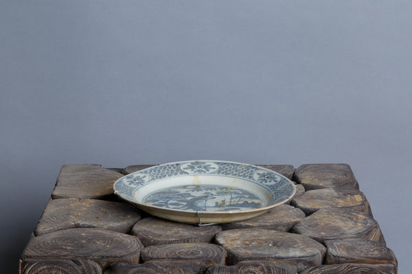 Ming Swatow Blue & White Shipwreck Plate ca 1540