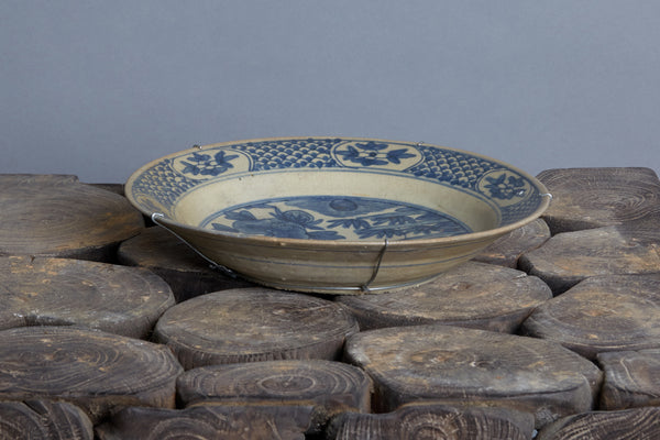 Ming Swatow Blue & White Shipwreck Plate ca 1540