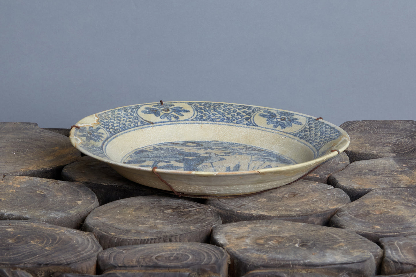 Ming Swatow Blue & White Shipwreck Plate ca 1540