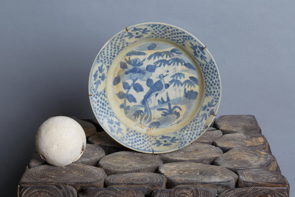 Ming Swatow Blue & White Shipwreck Plate ca 1540