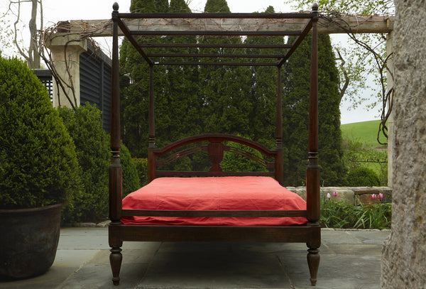 19th Century Teak Dutch Colonial Queen Sized Bed Signed Kauzel