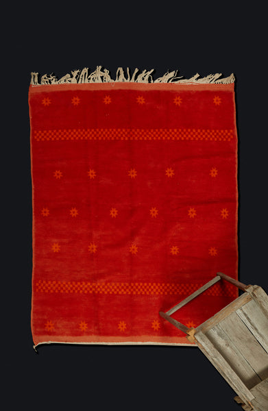 High Atlas Berber Carpet in Burnt Orange .... (5' x 6' 5'')