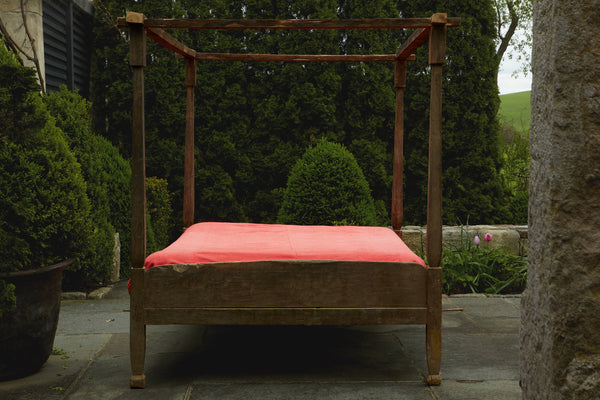 Simple Teak Dutch Colonial Canopy Bed from Java