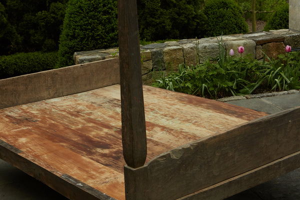 Simple Teak Dutch Colonial Canopy Bed from Java