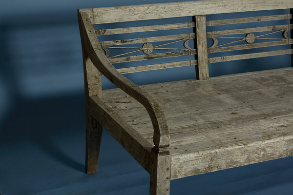 Deep Seated Dutch Colonial Bench from Jakarta