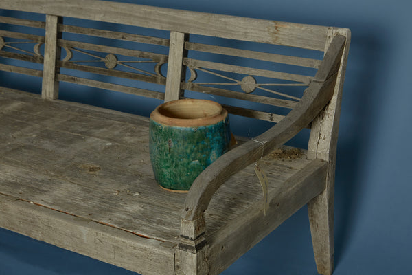Deep Seated Dutch Colonial Bench from Jakarta