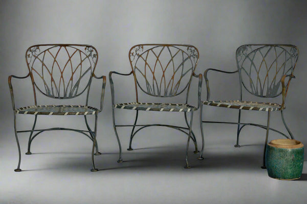 Set of 4 Wrought Iron Garden Chairs