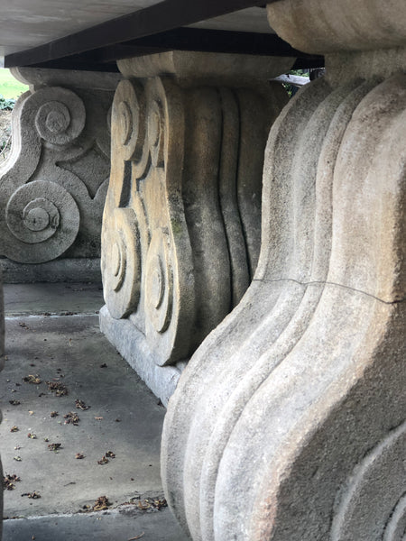 Large Carved French Limestone Garden Table