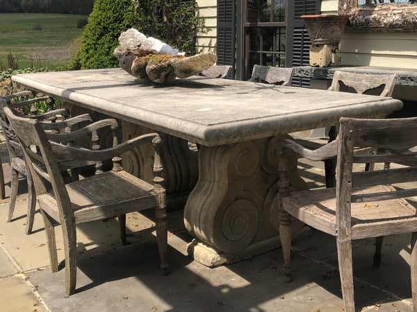 Large Carved French Limestone Garden Table