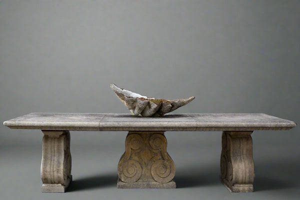 Large Carved French Limestone Garden Table