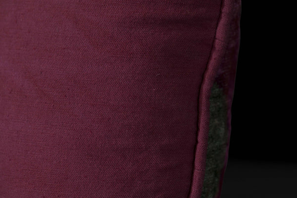 Beet and Dark Teal Silk Velvet Ikat Pillow