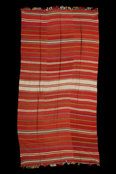 Anatolian Red & Multicolored Stripe Carpet (5' 10" x 9' 6")