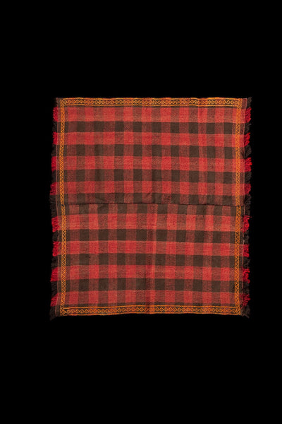 Sevas Red & Brown Check Picnic Carpet (3' 8'' x 3' 9'')