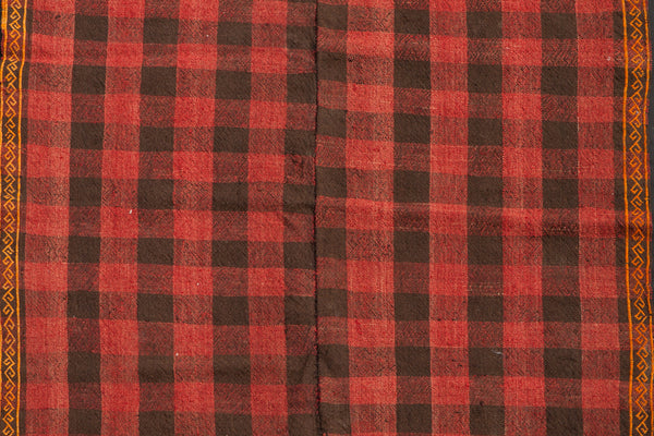 Sevas Red & Brown Check Picnic Carpet (3' 8'' x 3' 9'')