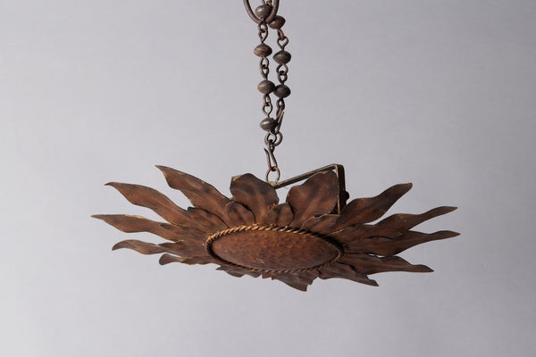 Late 1940's Gilt Iron Spanish Ceiling Light/Pendant