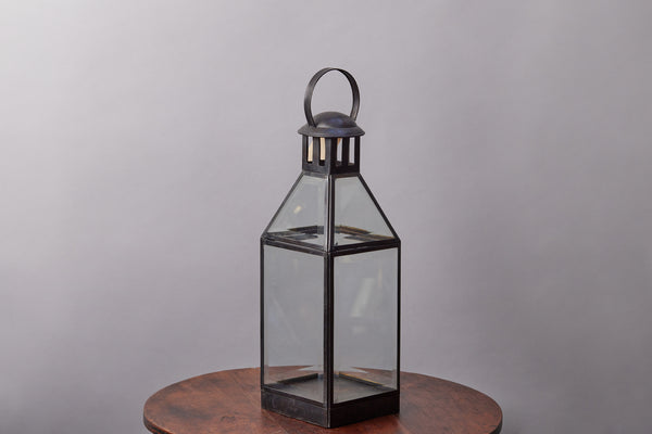 Small Ring Top Beveled Glass Lantern