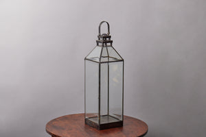 Medium Pagoda Top Beveled Glass & Tin Lantern