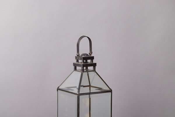 Medium Pagoda Top Beveled Glass & Tin Lantern