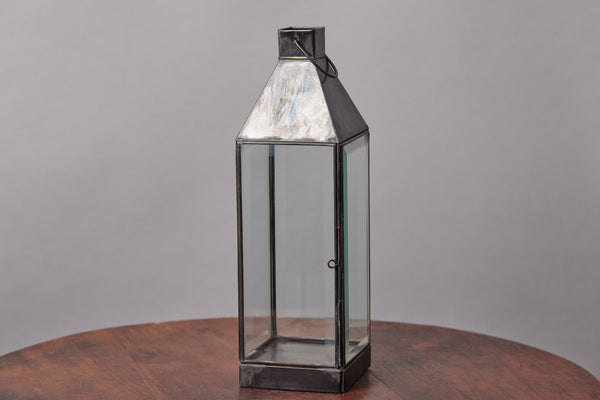 Slim & Small Closed Top Four Sided Lantern in Tin & Closed Top