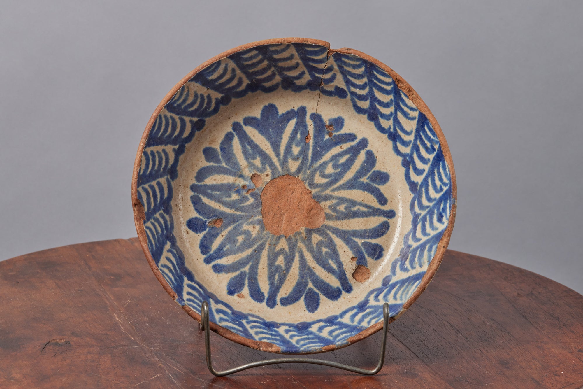 19th Century Blue & White Bowl from Spain