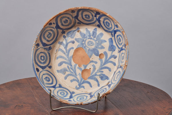 19th Century Blue & White Bowl from Spain