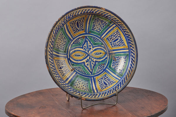 18th Century Moroccan Faience Bowl with Polychrome Design