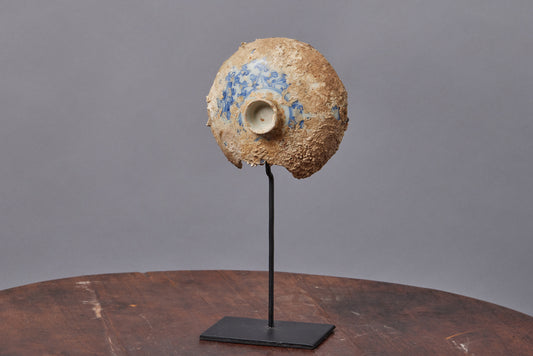 17th Century Shipwreck Tea Bowl Cover Mounted on Stand
