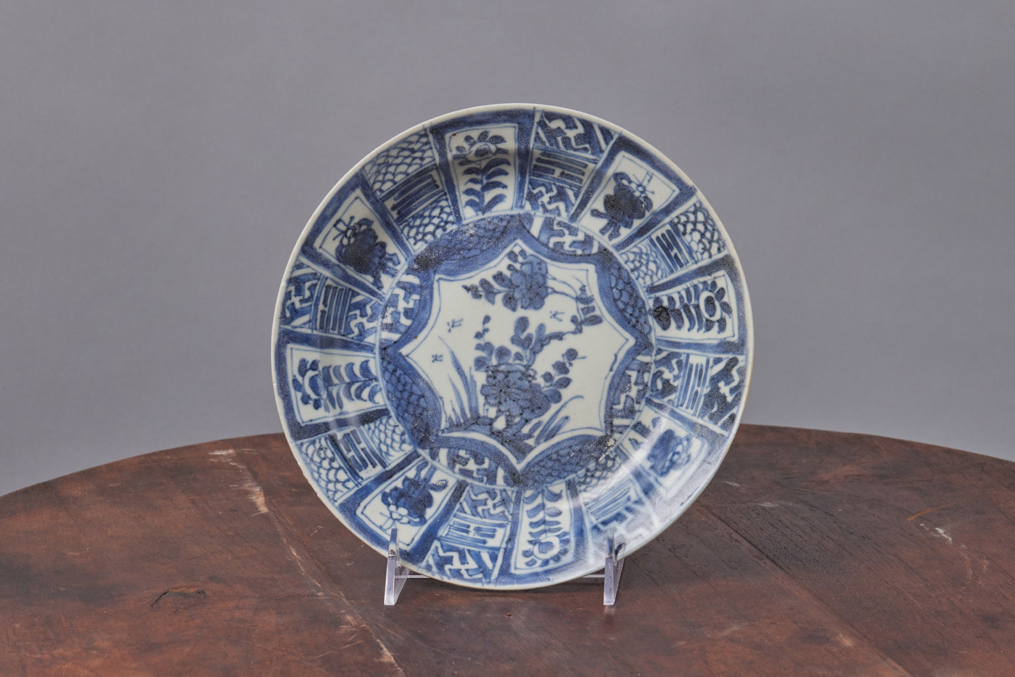 Mid 18th Century Blue & White Kangxi Plate