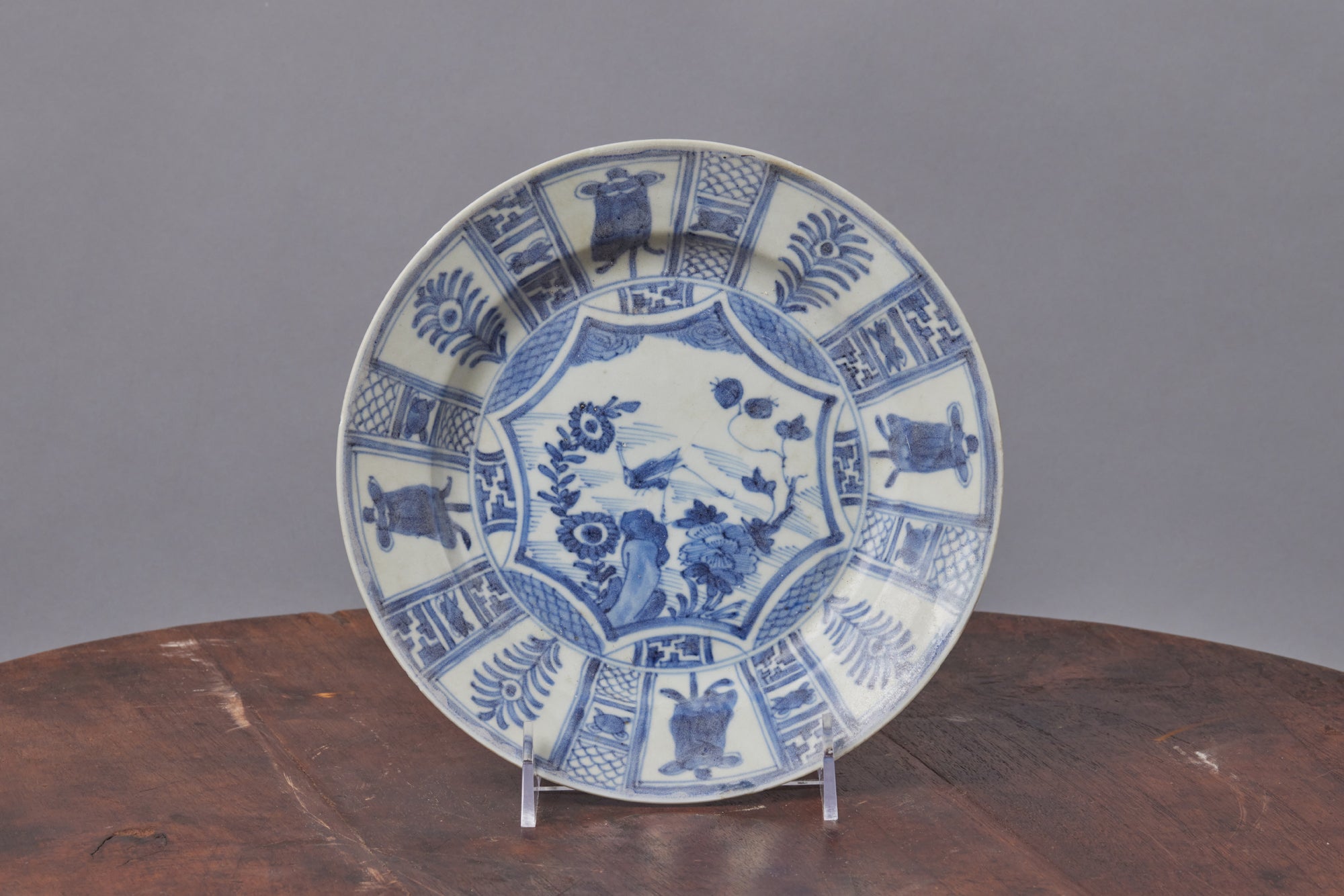 Mid 18th Century Blue & White Kangxi Plate