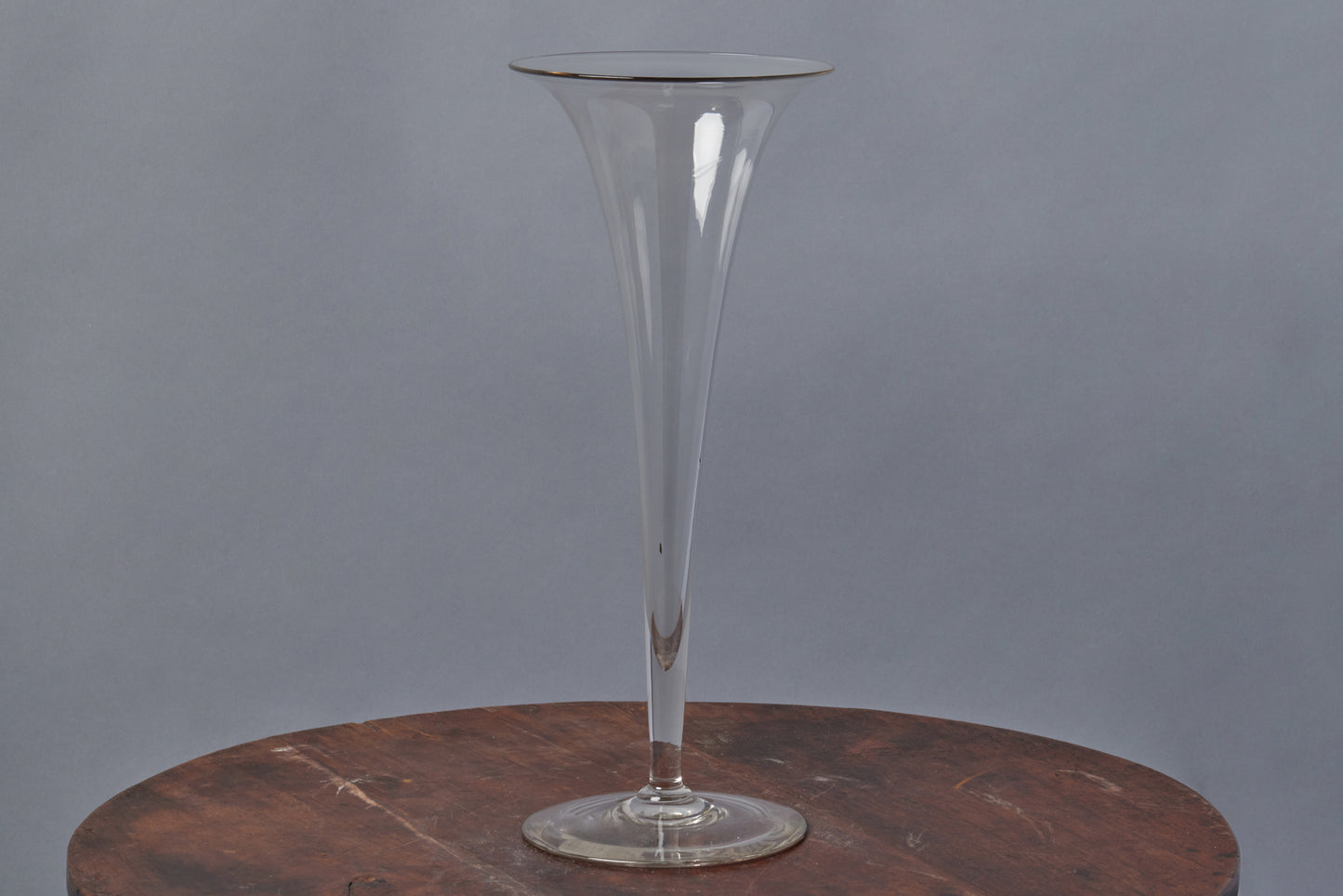 1940's Hand Blown Glass Trumpet Vase