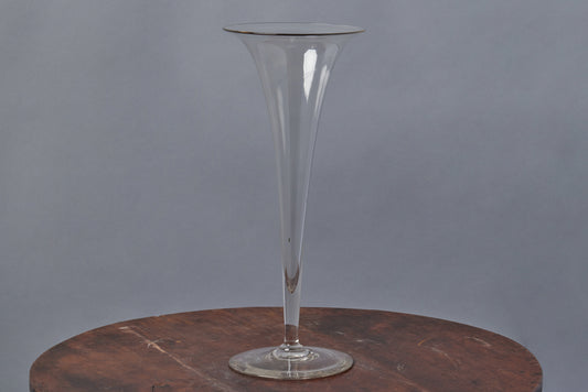 1940's Hand Blown Glass Trumpet Vase