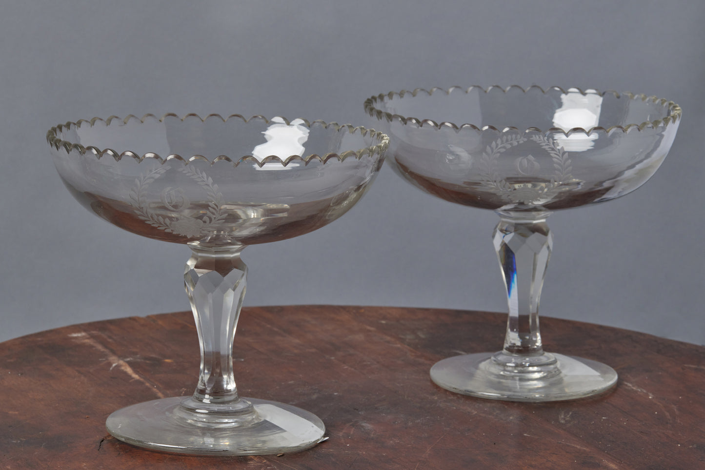 Pair of Large Anglo-Irish Compotes