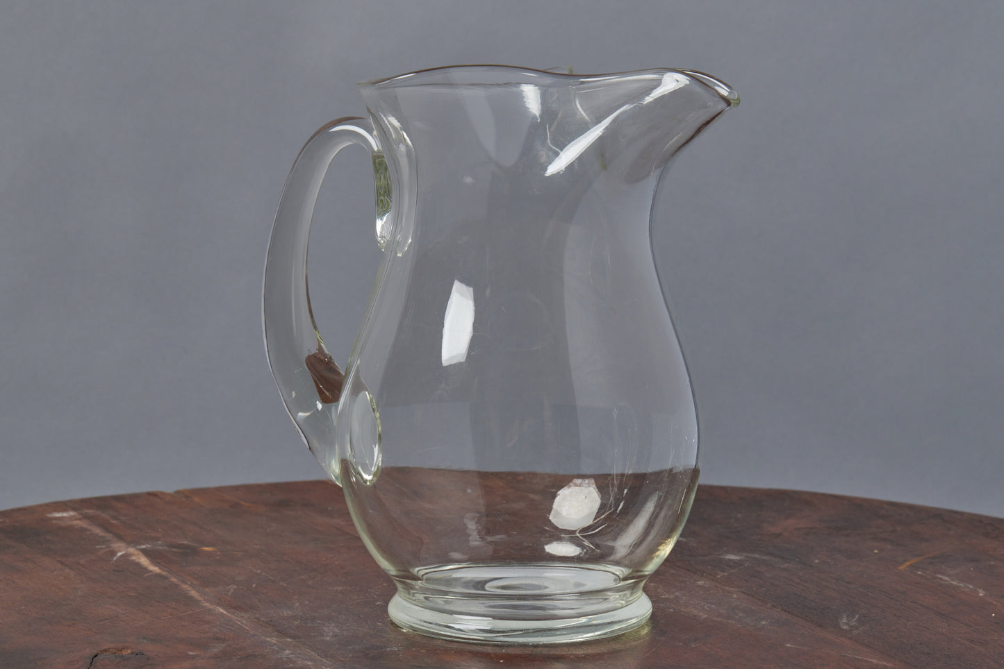 1940's Clear Blown Glass Pitcher