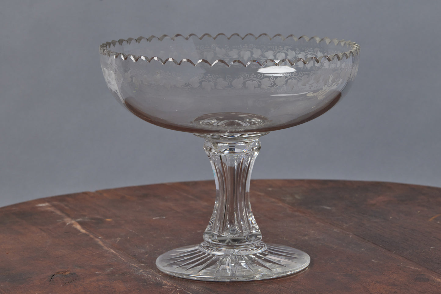 19th Century Blown & Cut Compote