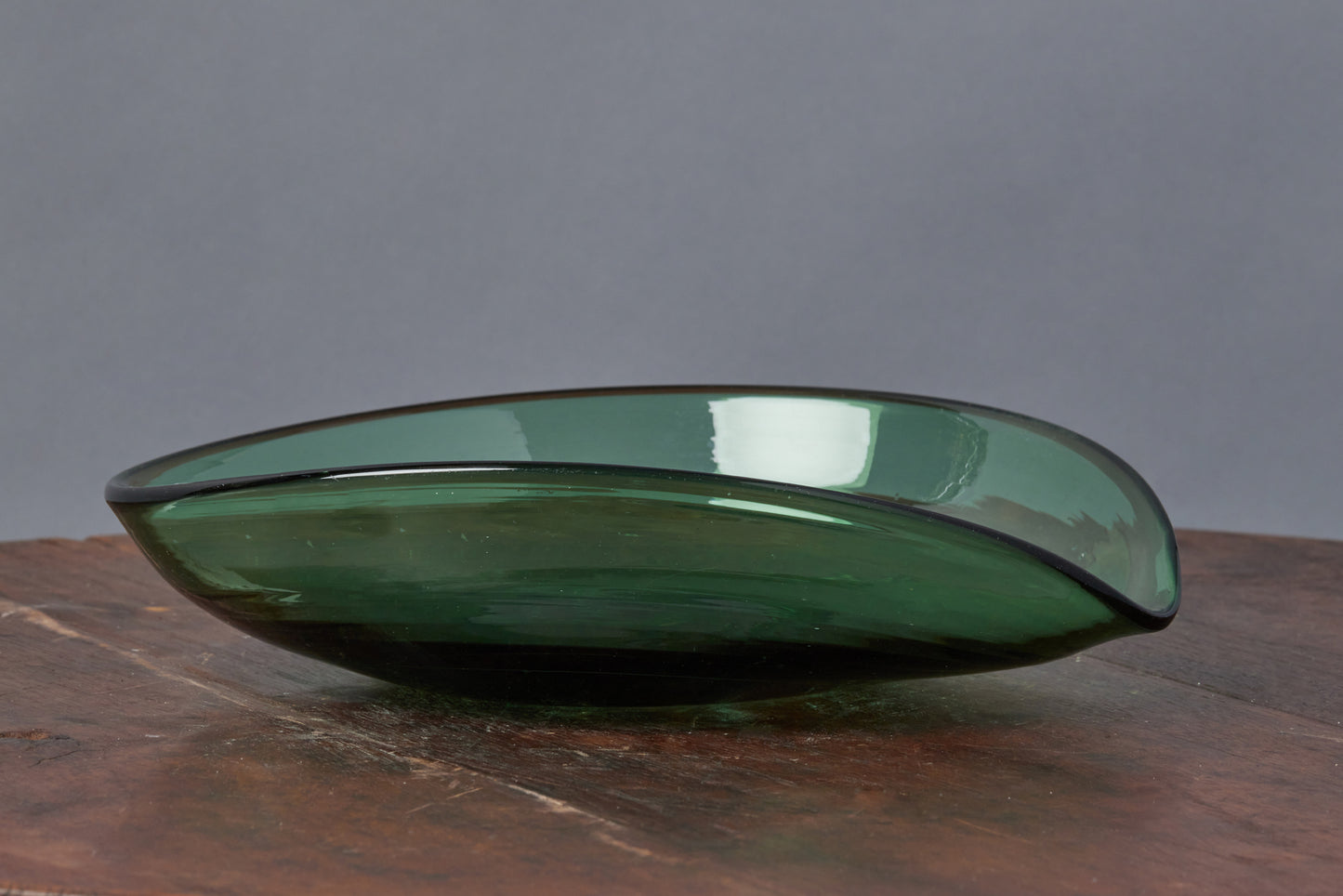 Blenko Green Glass Leaf Form Dish